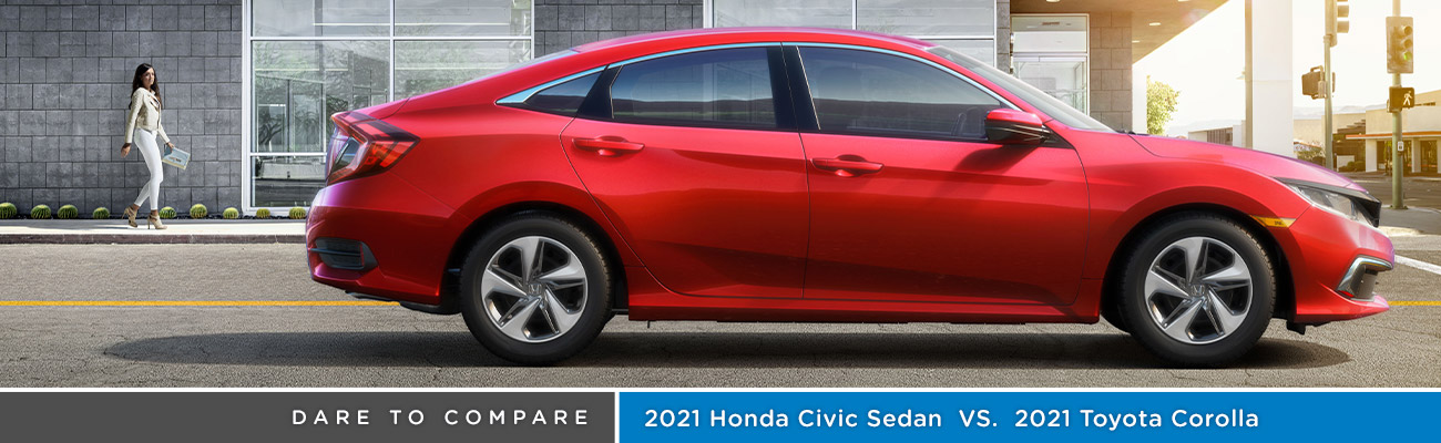 2021 Honda Civic Sedan vs 2021 Toyota Corolla | Avery Greene Honda | Vallejo, CA