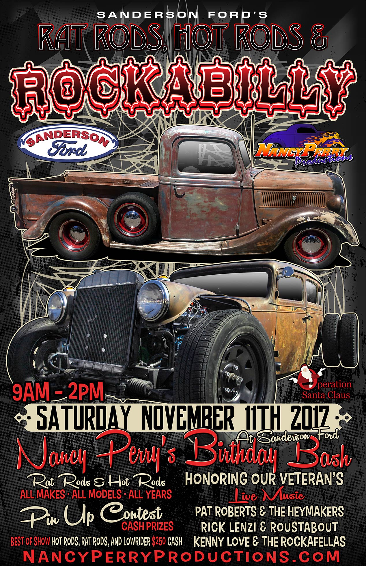 Rat Rods, Hot Rods & Rockabilly Car Show Benefiting Operation Santa Claus