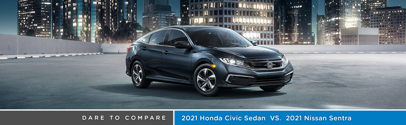 2021 Honda Civic Sedan vs 2021 Nissan Sentra | Avery Greene Honda | Vallejo, CA