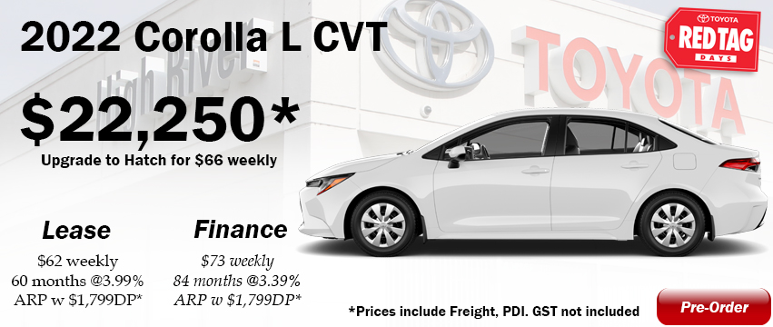 2022 Corolla Offer at High River Toyota