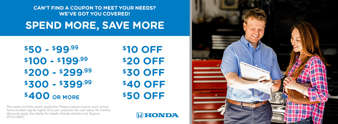Spend More, Save More Special at Avery Greene Honda in Vallejo, CA