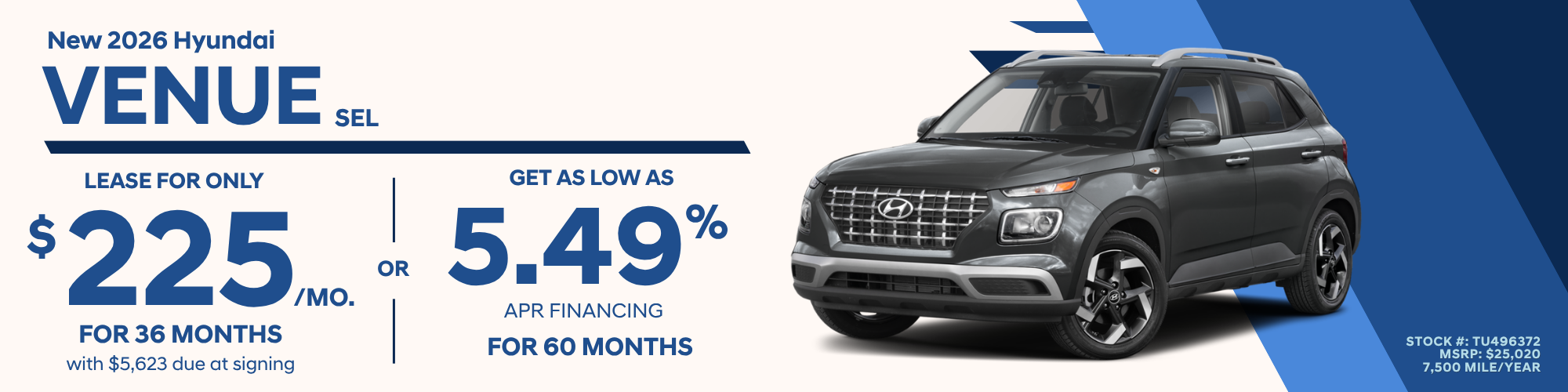 2026 Hyundai Venue SEL FWD Lease and Finance Offer, Toms River NJ