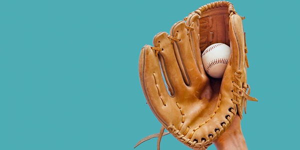 Baseball glove with ball inside