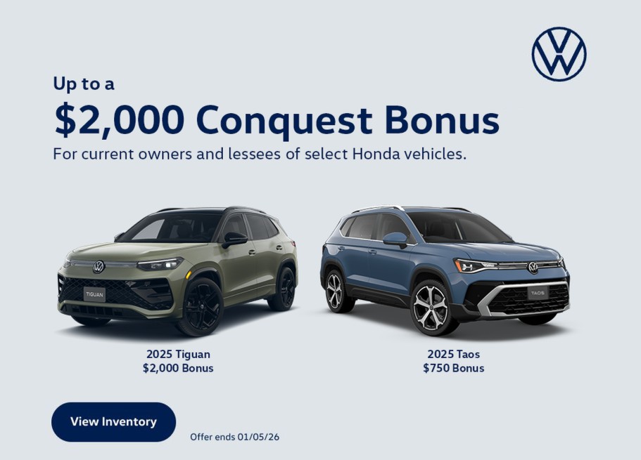2025 Tiguan and 2025 Taos Conquest Bonus Offers