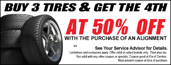 Buy 3 Tires Get the 4th At 50% Off