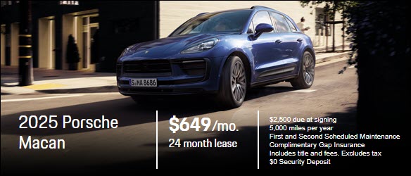 Special Pre-Owned 2025 Porsche Macan Lease