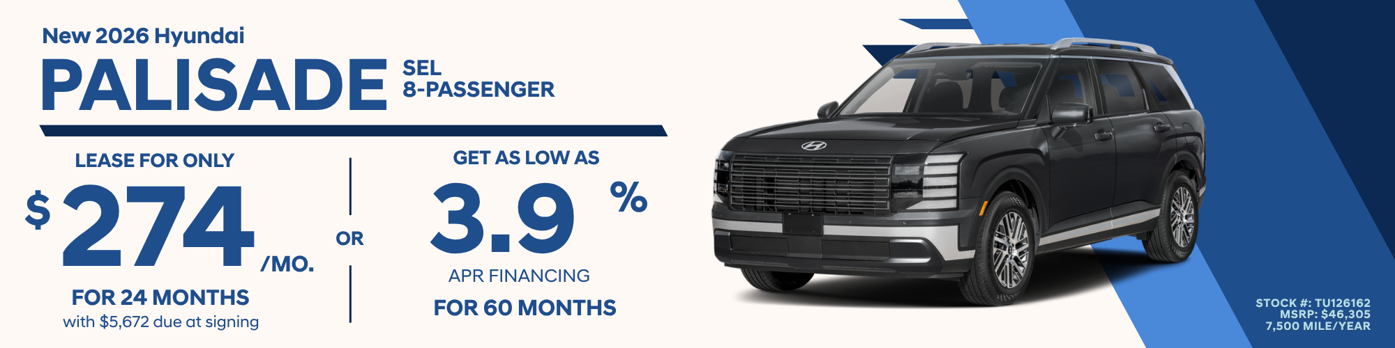 2026 Hyundai Palisade SEL 8-Passenger AWD Lease and Finance Offer, Toms River NJ