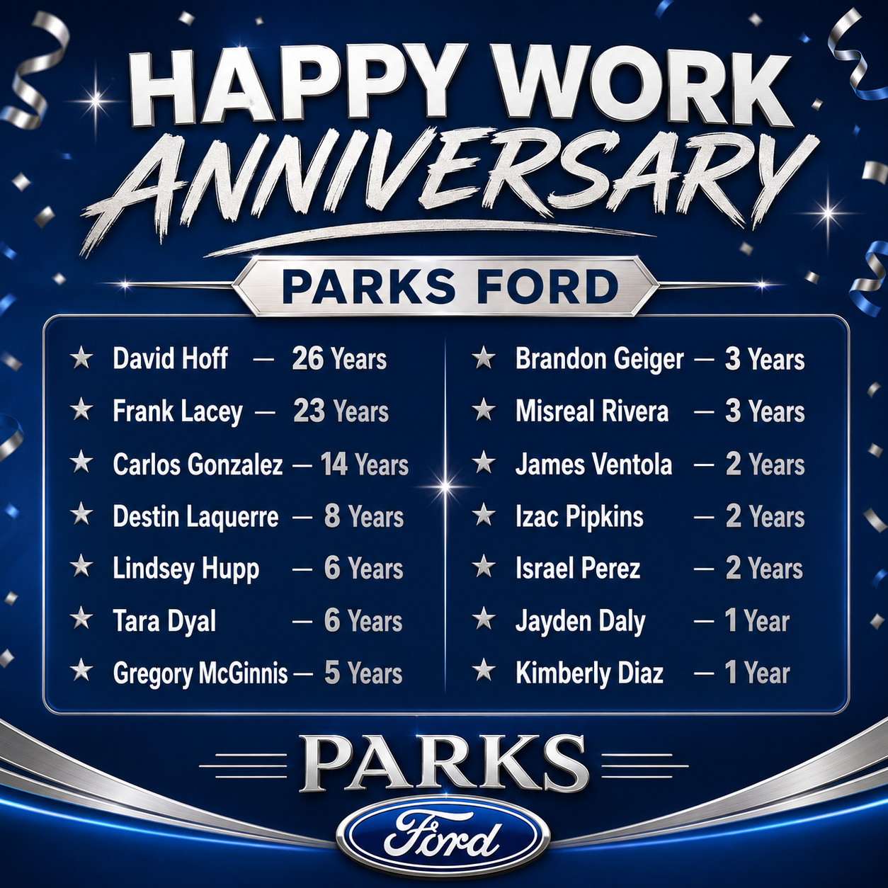 Work Anniversaries