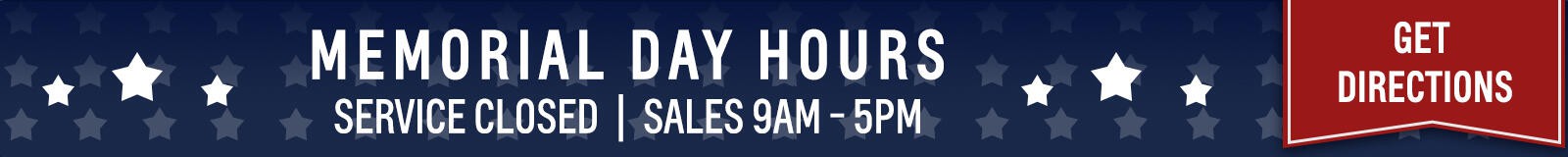 Memorial Day Hours