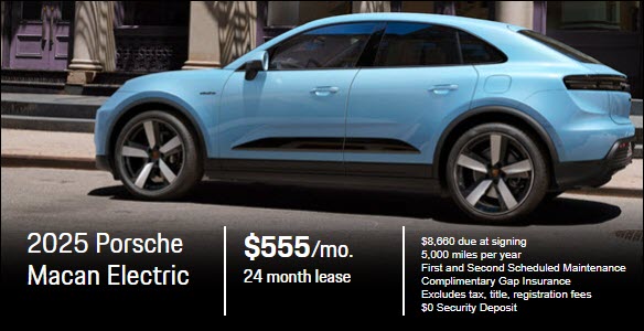 Special New 2025 Porsche Macan Electric Lease