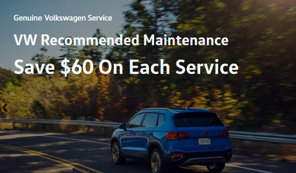 VW Recommended Maintenance - Save $60 on each service