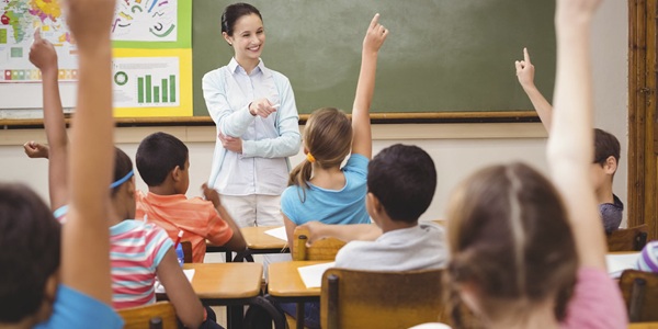 Teacher in a classroom with students