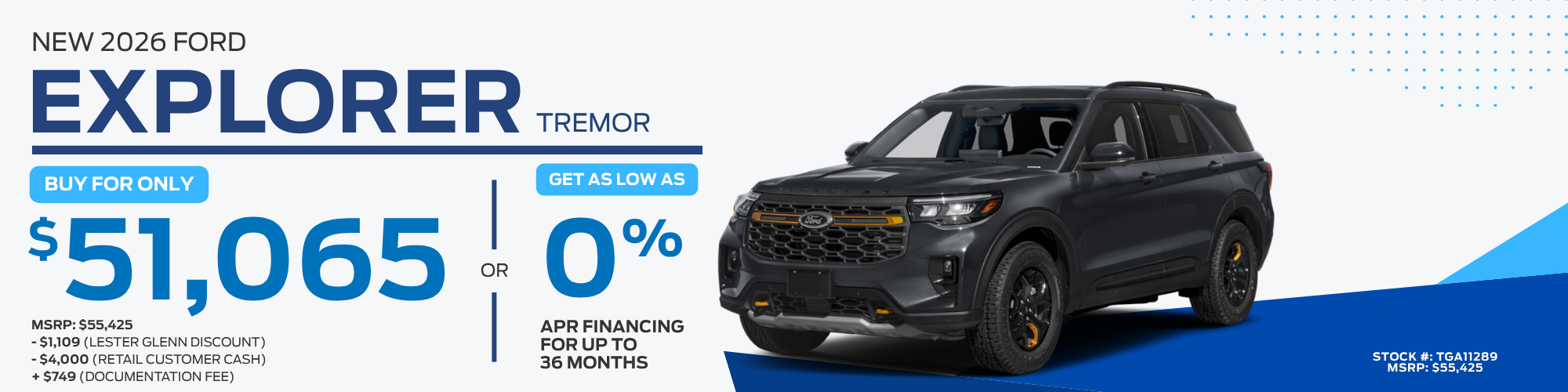 2026 Ford Explorer Tremor 4WD Lease and Finance Offer, Ocean Township NJ