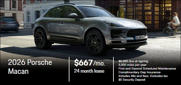 Special New 2026 Porsche Macan Lease