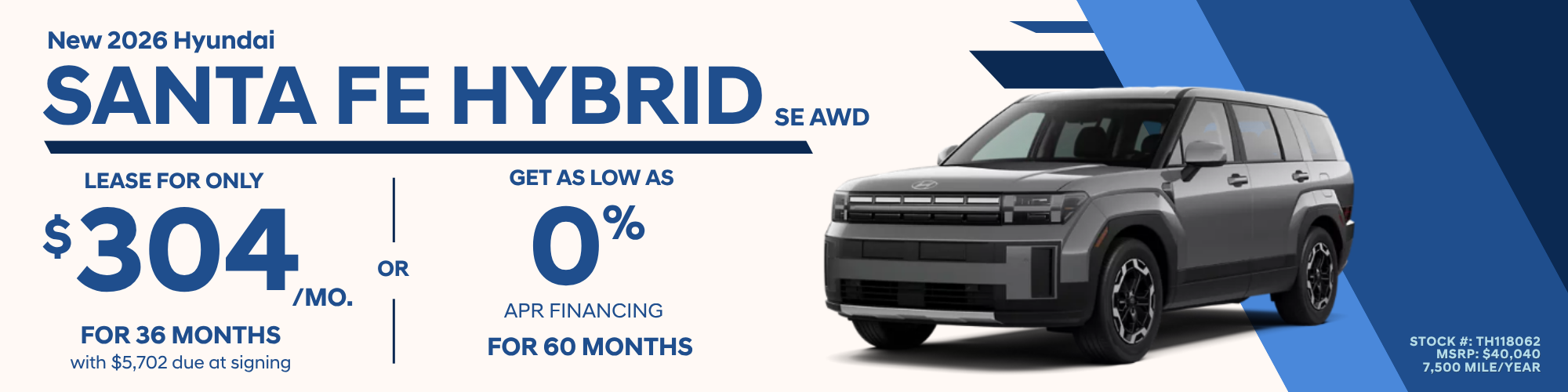 2026 Hyundai Santa Fe Hybrid SE AWD Lease and Finance Offer, Toms River NJ