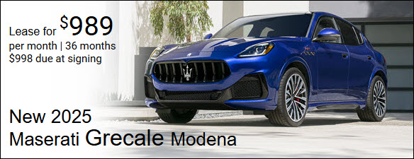 Special New 2025 Maserati Grecale Lease