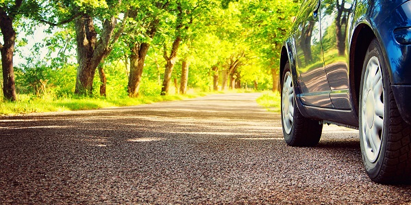 Car on dirt road