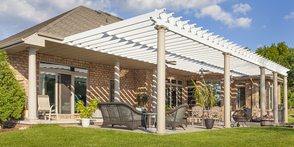 Home with pergola