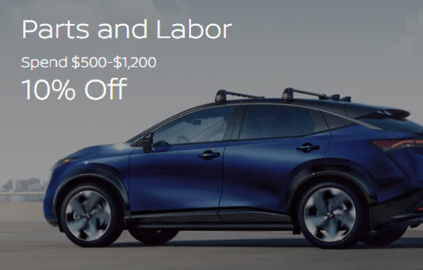 10% OFF your Total Purchase of Parts and Labor Repairs of $500-1200