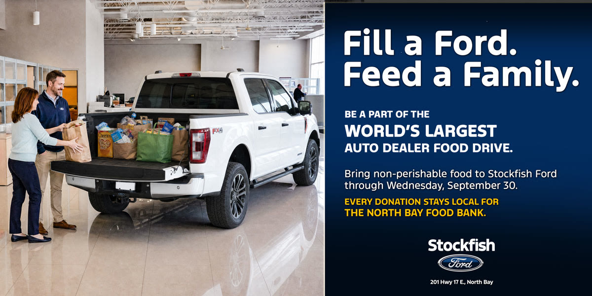 World's Largest Auto Dealer Food Drive. Bring non-perishables to Stockfish Ford through September 30, 2026.