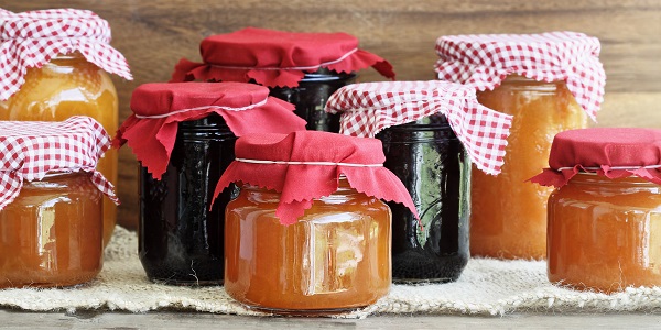 Jams and jellies in jars