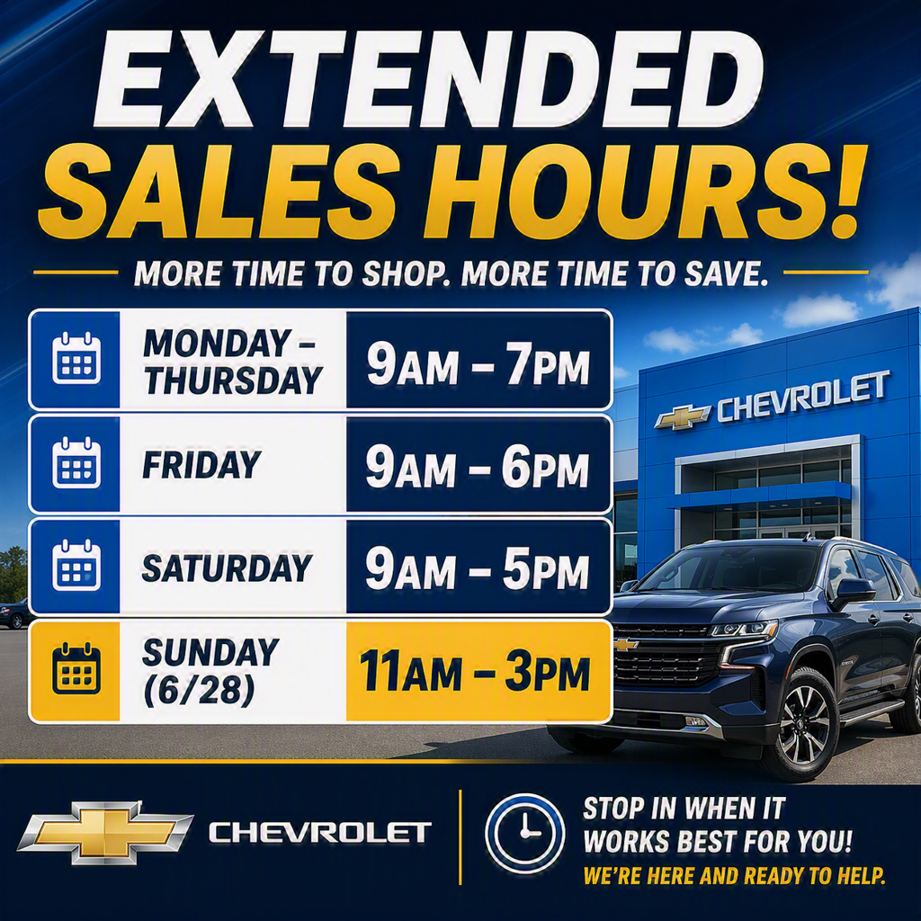 Sales Hours At Copeland Chevrolet