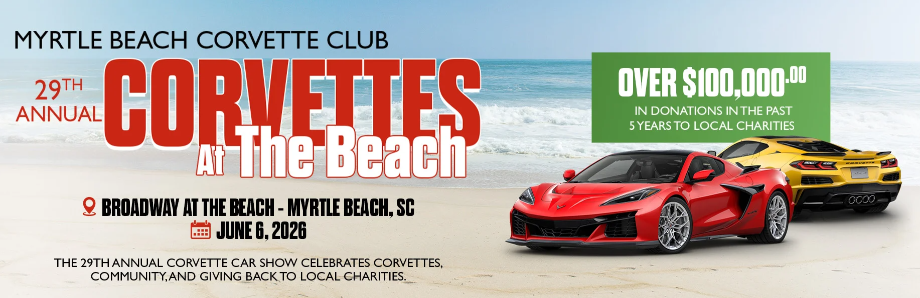 Corvettes At The Beach