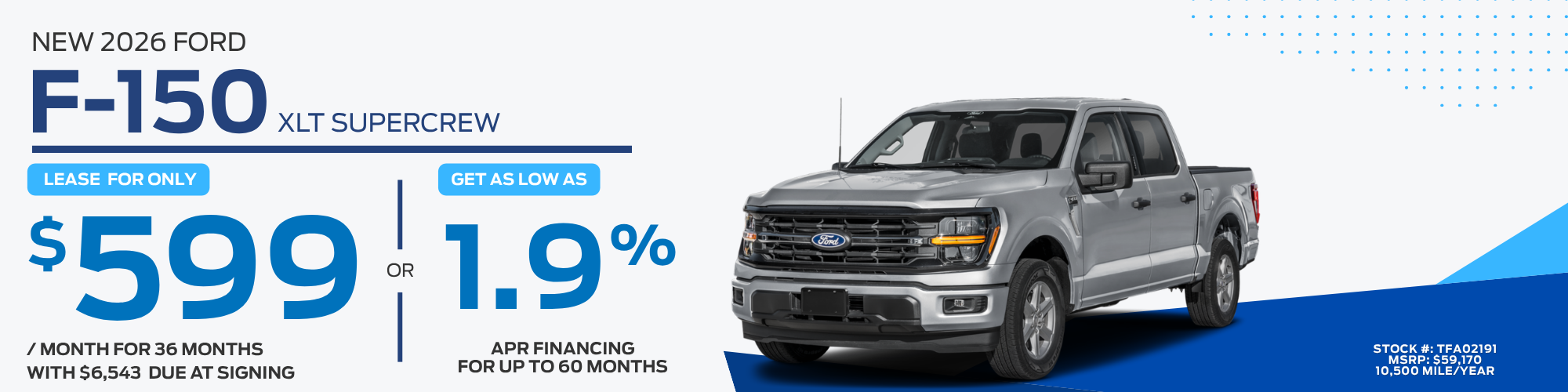 2026 Ford F-150 XLT Supercrew 4WD Lease and Finance Offer, Ocean Township NJ