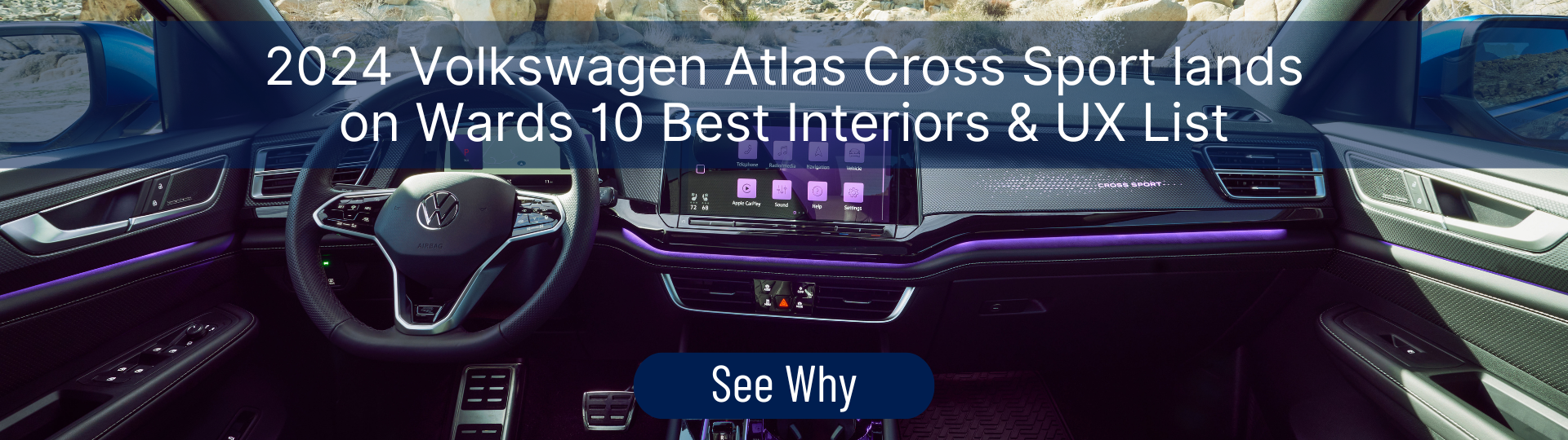 2024 Volkswagen Atlas Cross Sport Lands on Wards 10 Best Interiors & UX List
