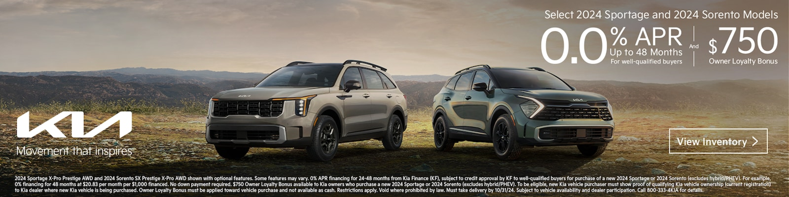 2024 Sportage and Sorento Special