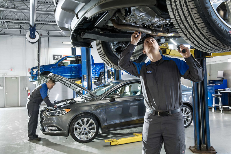 Fords being serviced at dealership