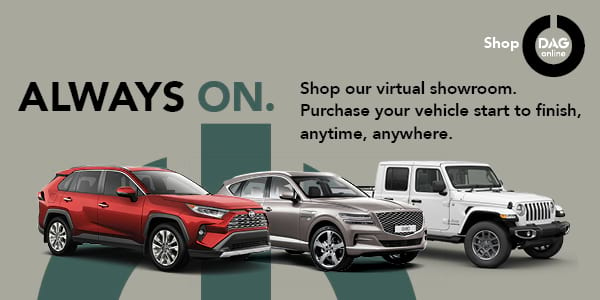 Shop our virtual showroom. Purchase your vehicle start to finish, anytime, anywhere. Image of a vehicle lineup