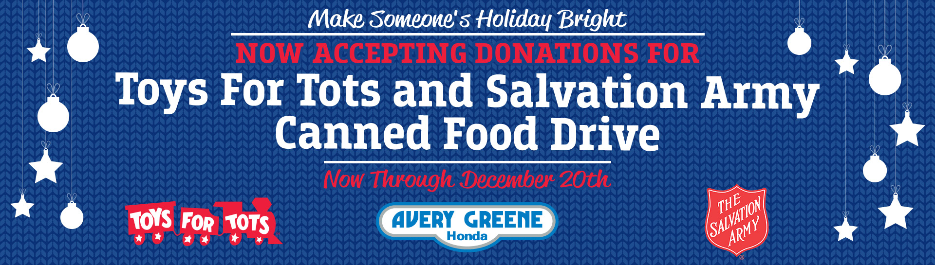 Toys For Tots & Salvation Army Canned Food Drive Donation Drop-Off
