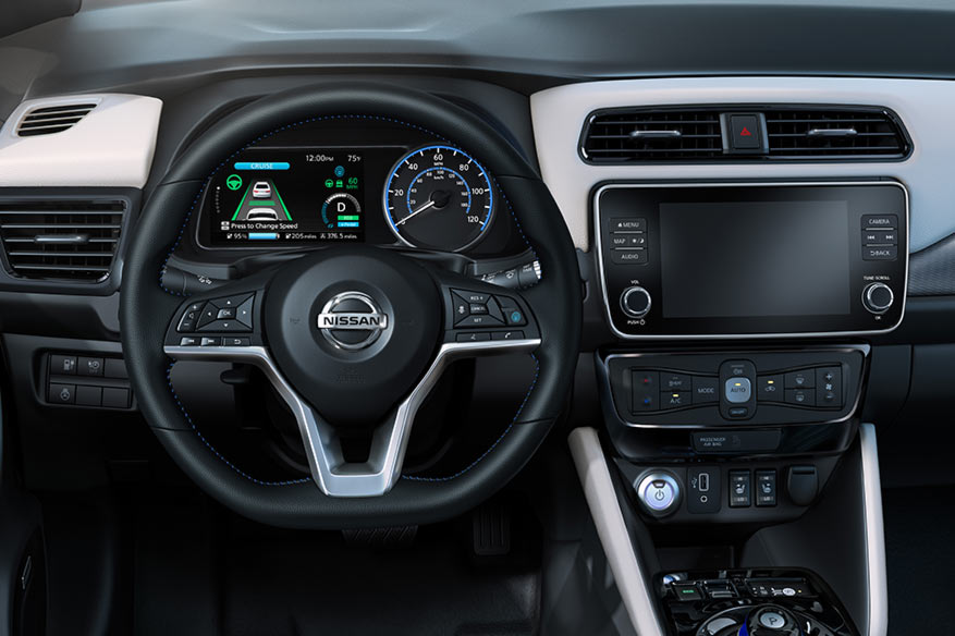 Interior image of the 2020 Nissan Leaf